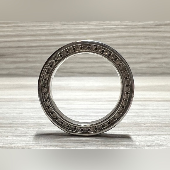 Vintage Double Sided Channel Set Cubic Ziconia Eternity Band Ring, Size 6 - Picture 5 of 8